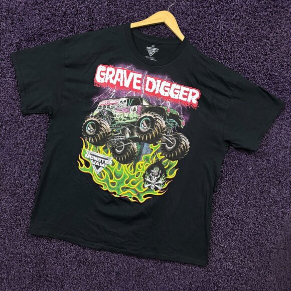 Grave Digger Monster Jam Neon T-shirt size 2XL - Picture 3 of 5